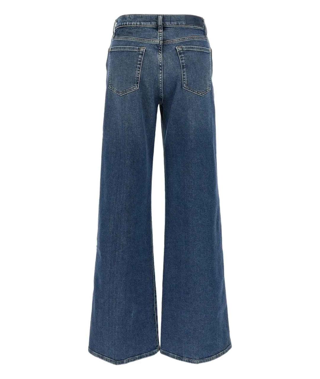 7 FOR ALL MANKIND Синие хлопковые прямые джинсы, фото 2