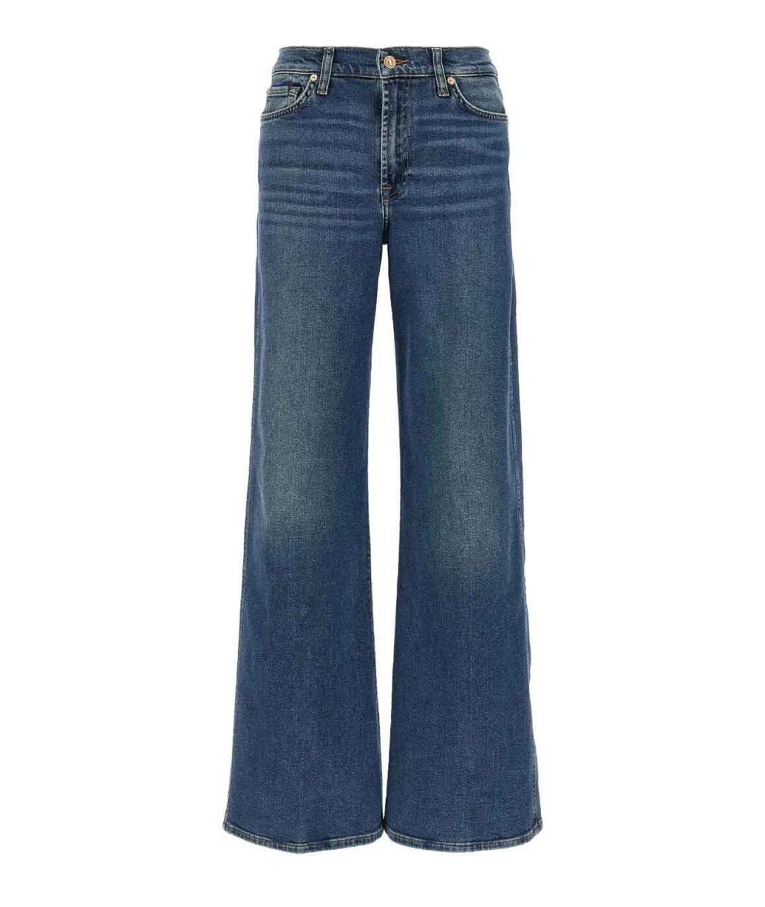 7 FOR ALL MANKIND Синие хлопковые прямые джинсы, фото 1