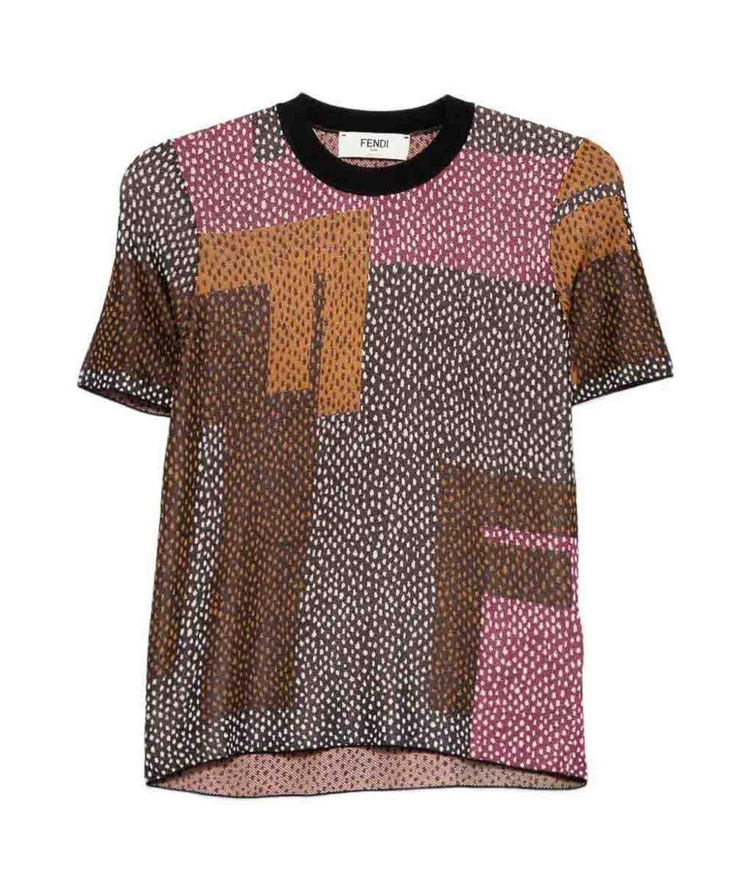 FENDI Мульти вискозная футболка, фото 1