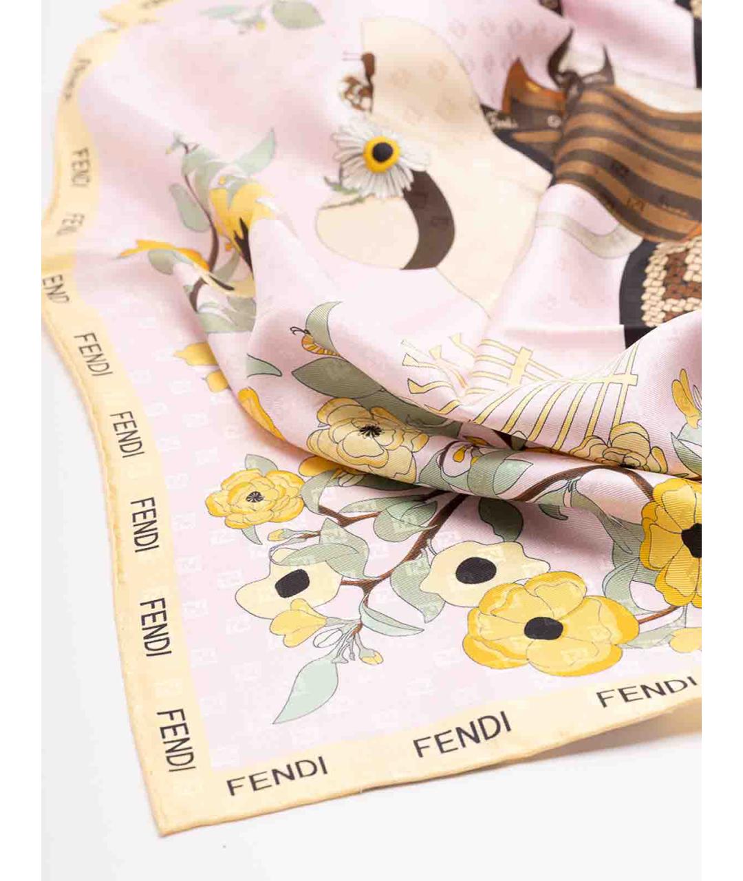FENDI Мульти шелковый платок, фото 3