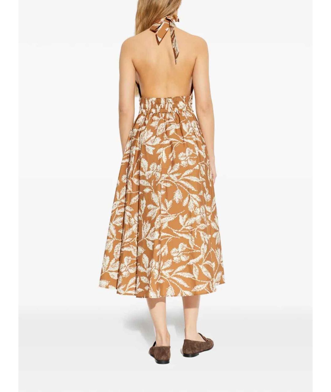 MAX MARA Бежевое хлопковое повседневное платье, фото 5