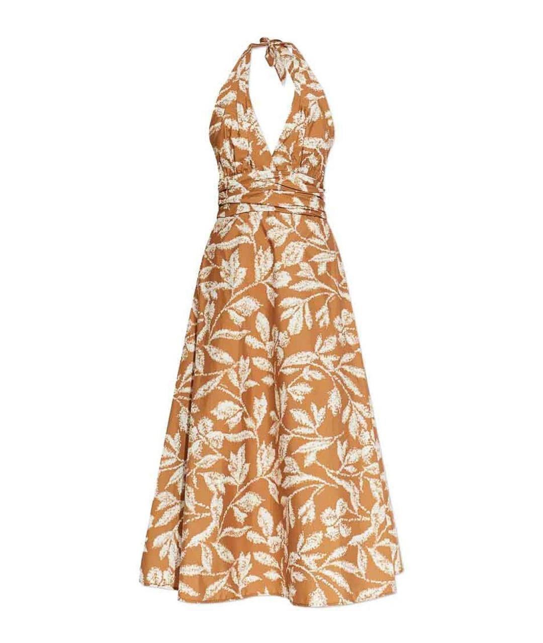 MAX MARA Бежевое хлопковое повседневное платье, фото 1