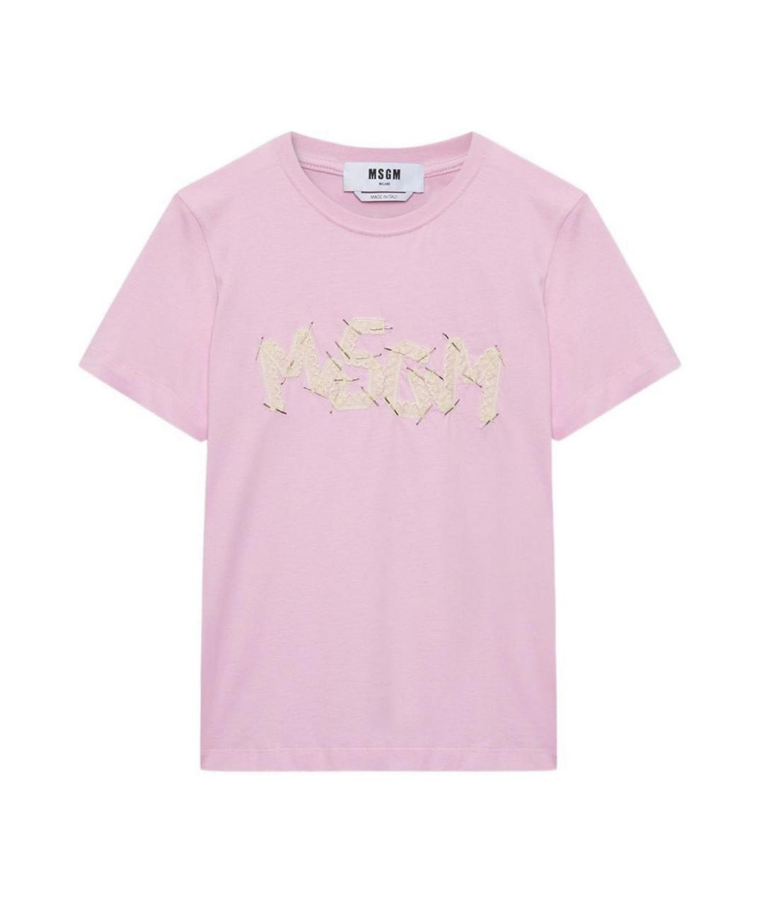 MSGM Розовая хлопковая футболка, фото 1