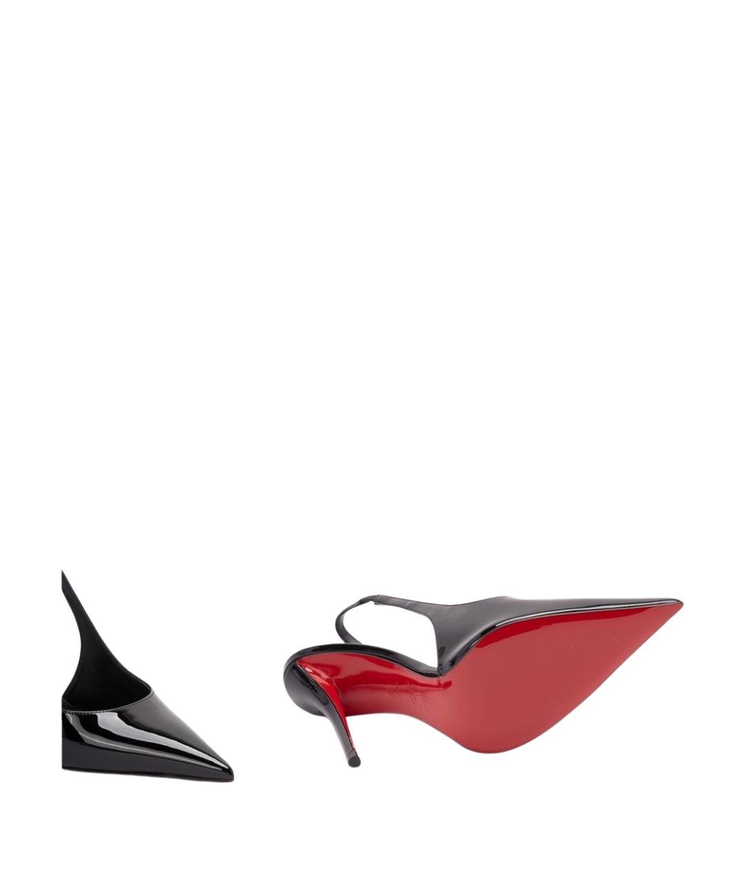 CHRISTIAN LOUBOUTIN Черные кожаные туфли, фото 3