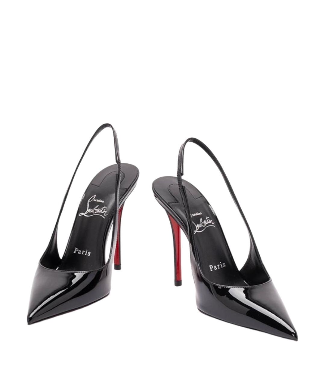 CHRISTIAN LOUBOUTIN Черные кожаные туфли, фото 2