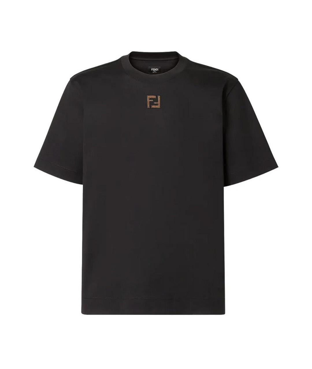 FENDI Черная хлопковая футболка, фото 1