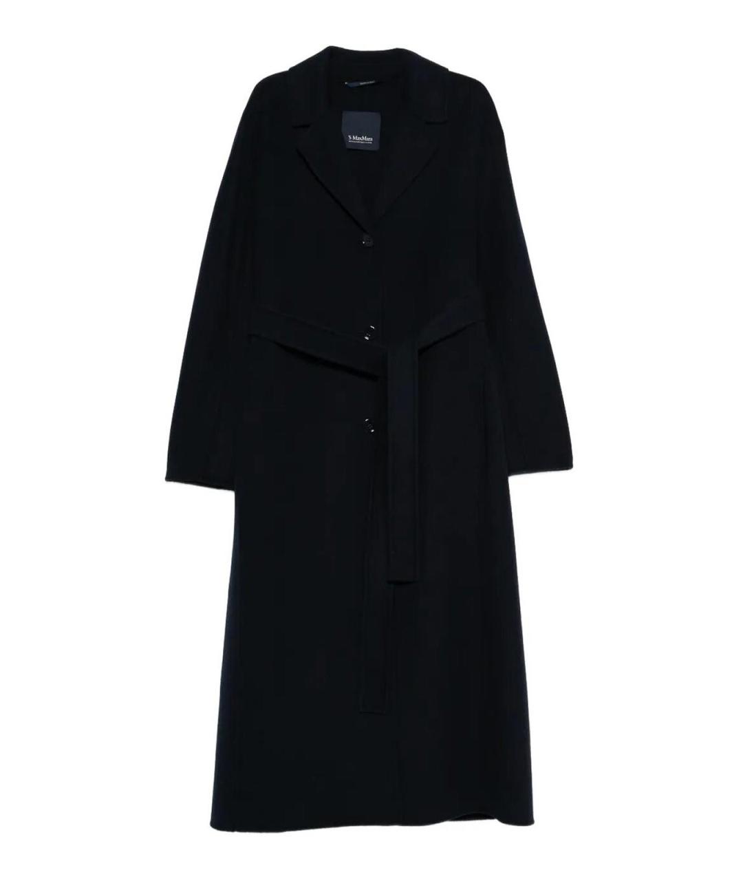 'S MAX MARA Темно-синее шерстяное пальто, фото 1