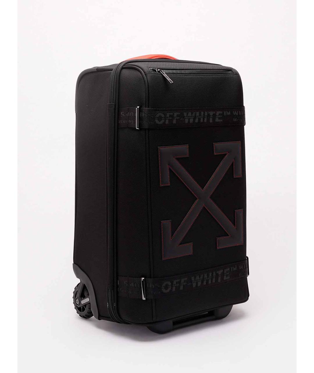 OFF-WHITE Черный хлопковый чемодан, фото 3