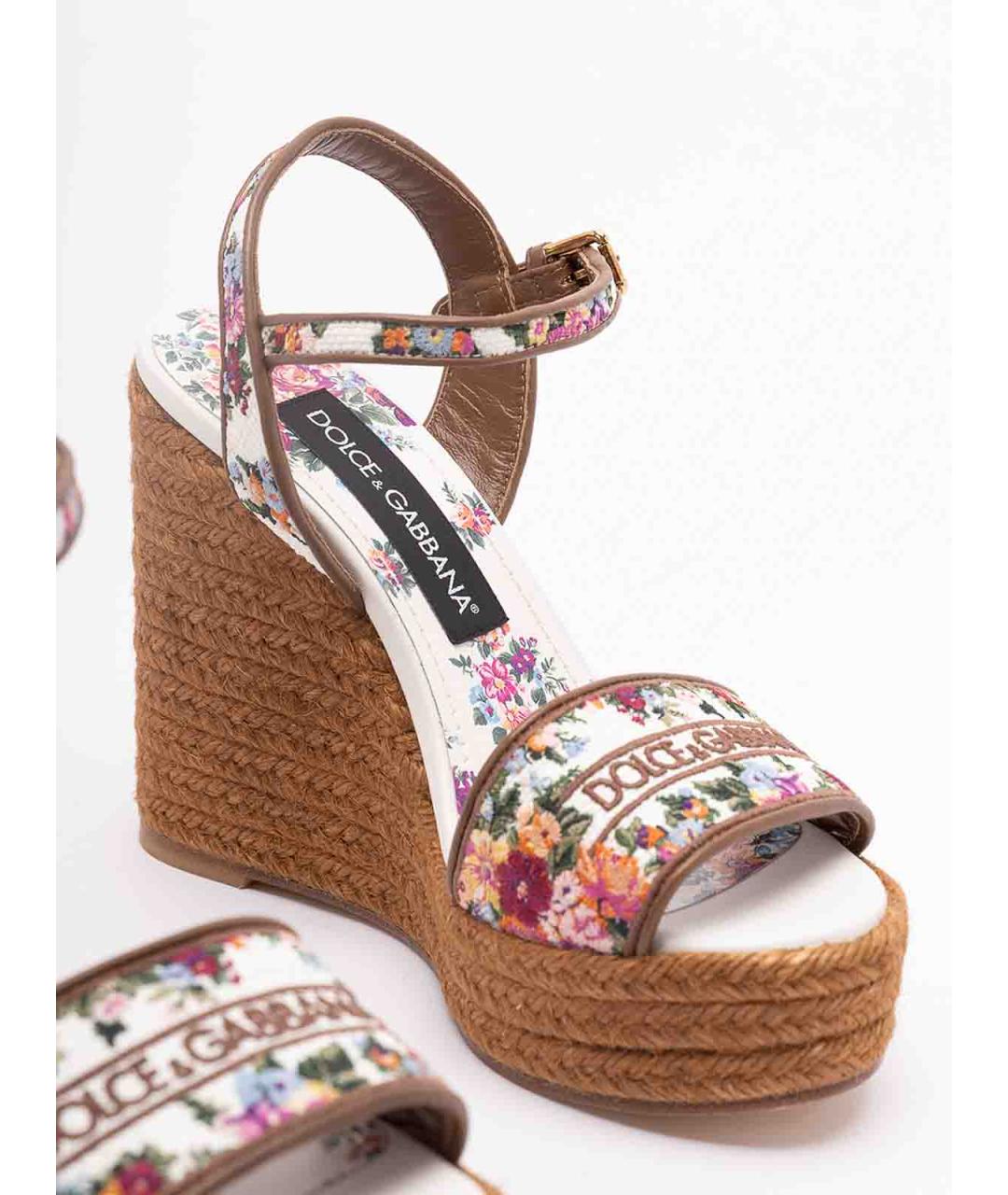 DOLCE&GABBANA Мульти текстильные босоножки, фото 5