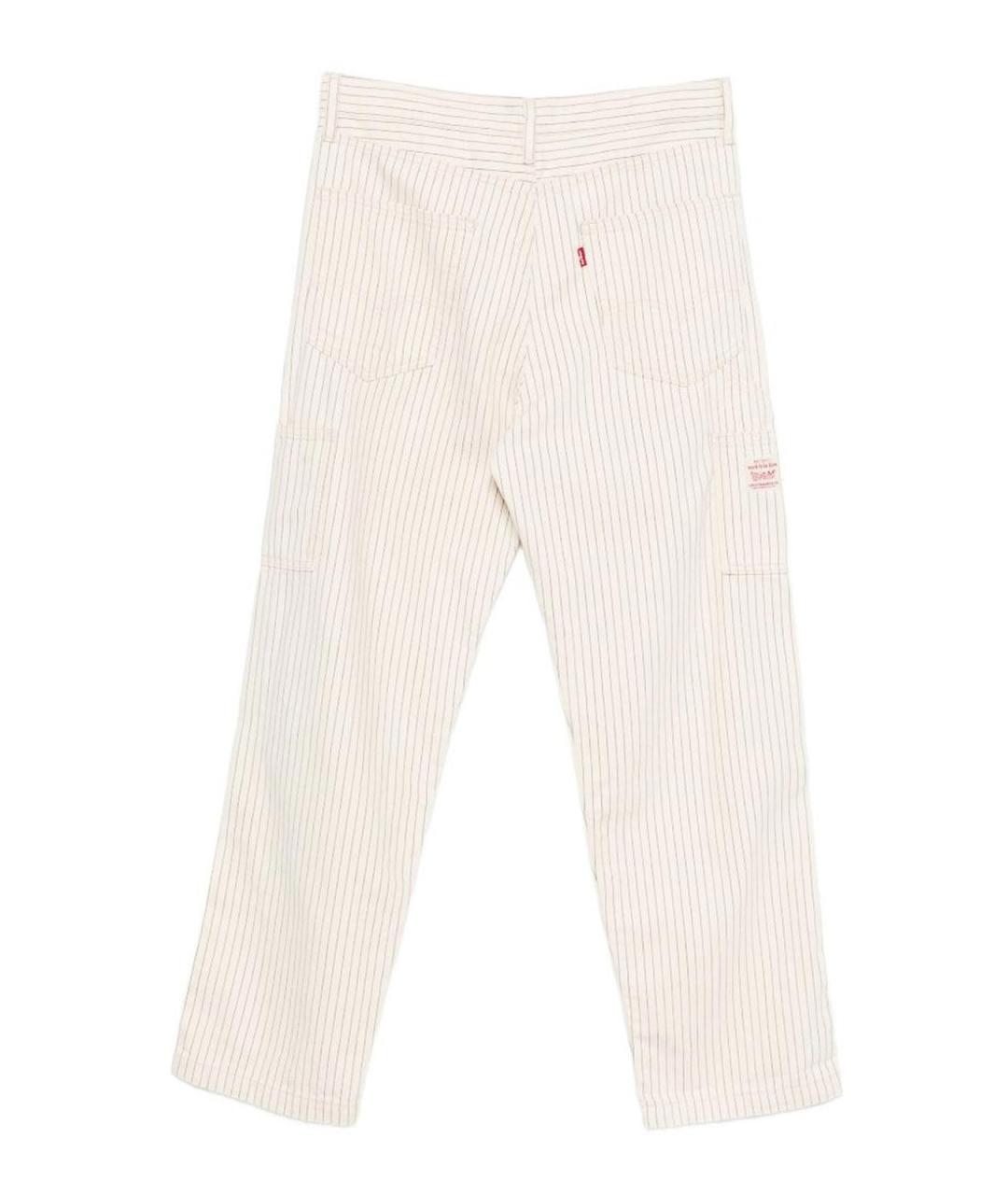 LEVI'S Белые хлопковые повседневные брюки, фото 3