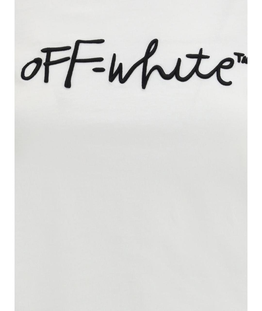 OFF-WHITE Белая хлопковая футболка, фото 3