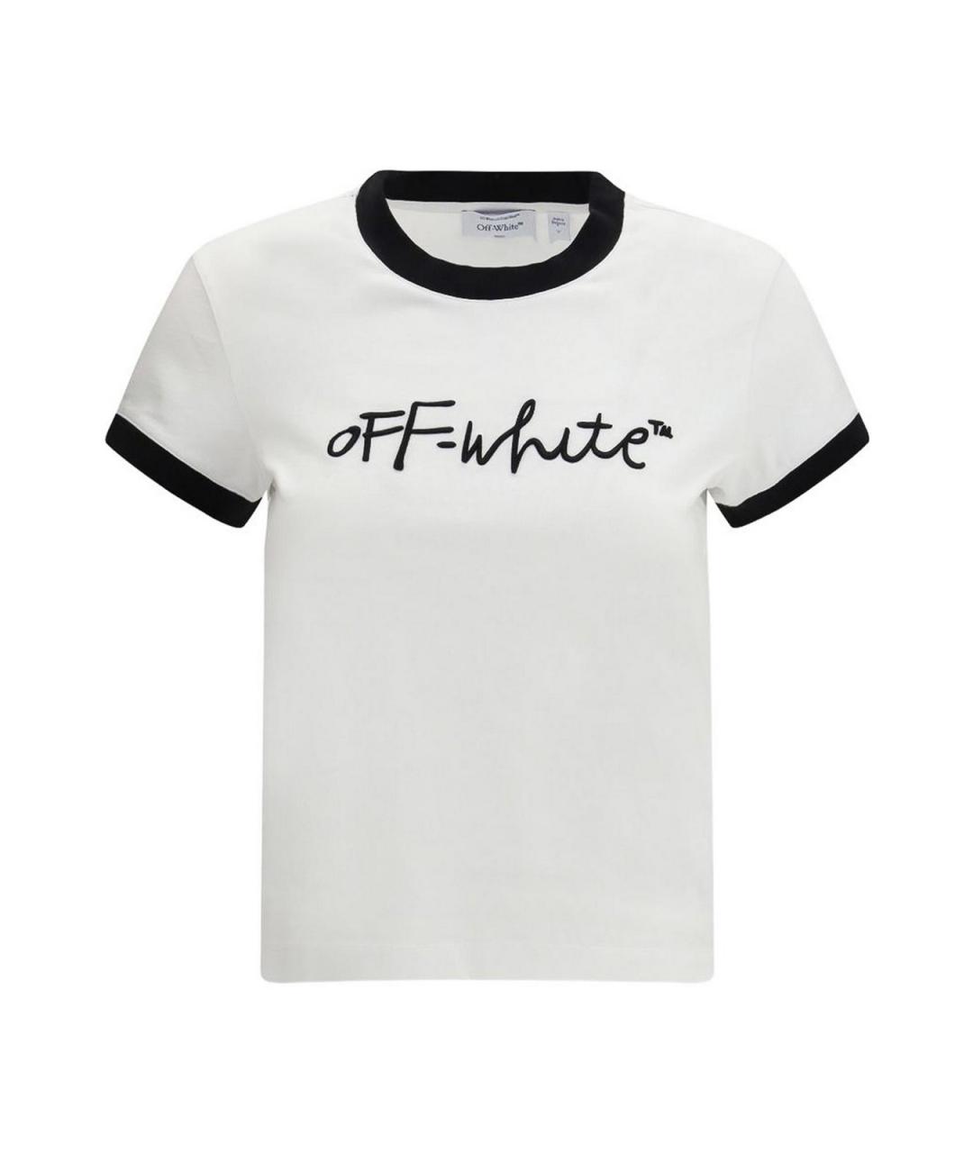 OFF-WHITE Белая хлопковая футболка, фото 1