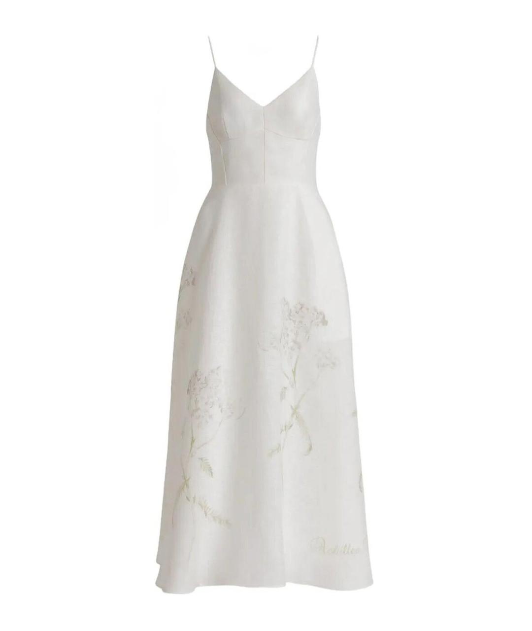 ALBERTA FERRETTI Бежевое льняное повседневное платье, фото 1