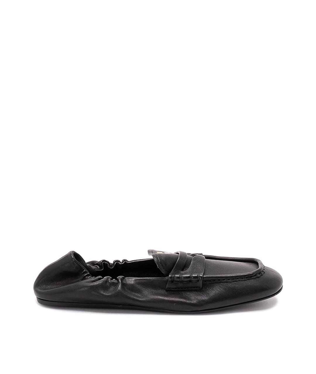 MIU MIU Черные кожаные лоферы, фото 1