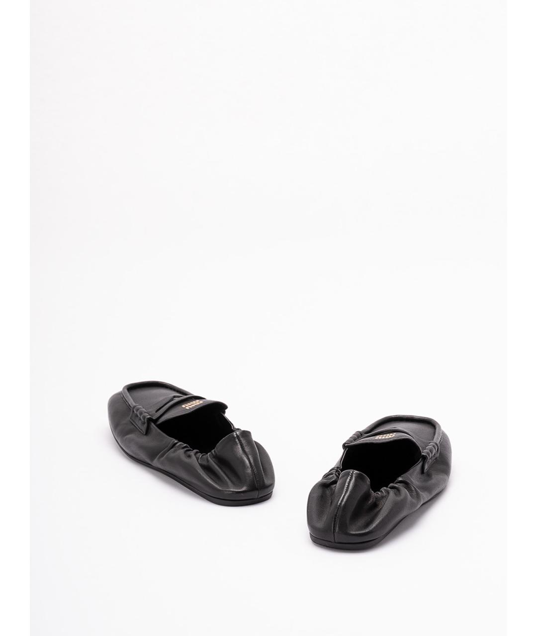 MIU MIU Черные кожаные лоферы, фото 3