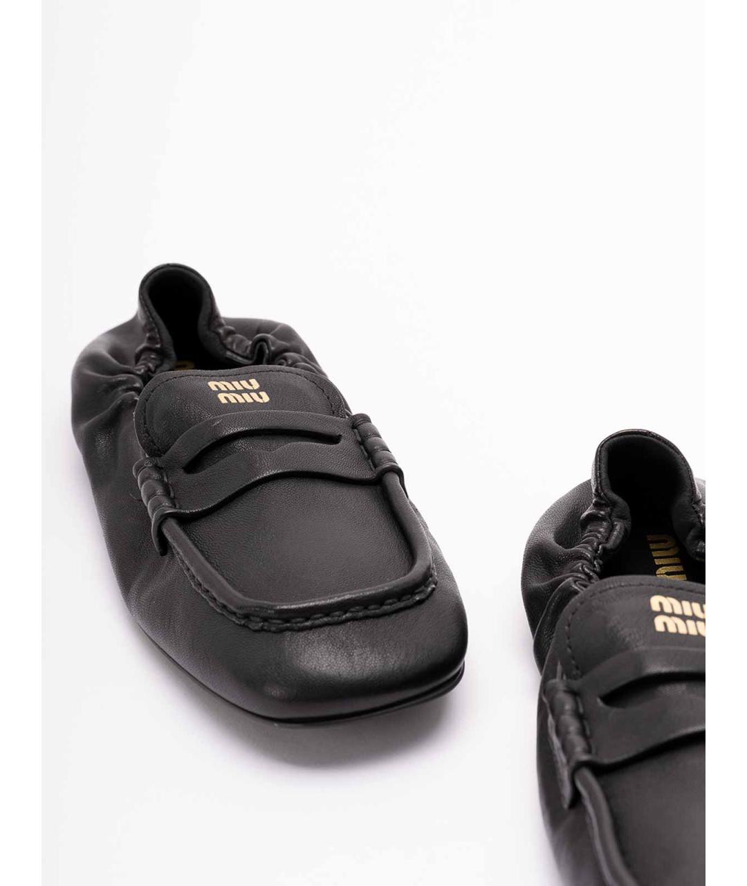 MIU MIU Черные кожаные лоферы, фото 5