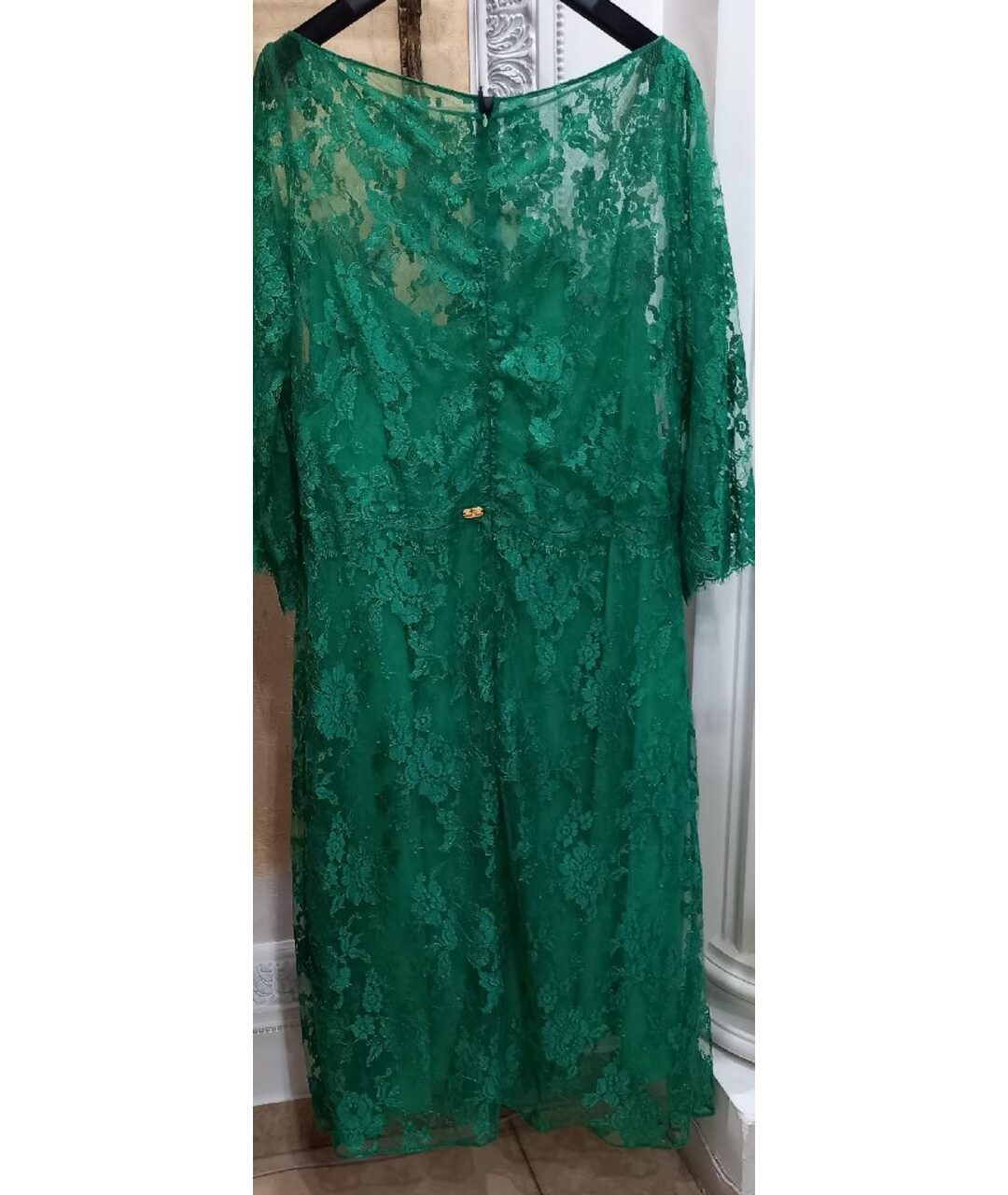 RHEA COSTA Зеленые шелковое вечернее платье, фото 2