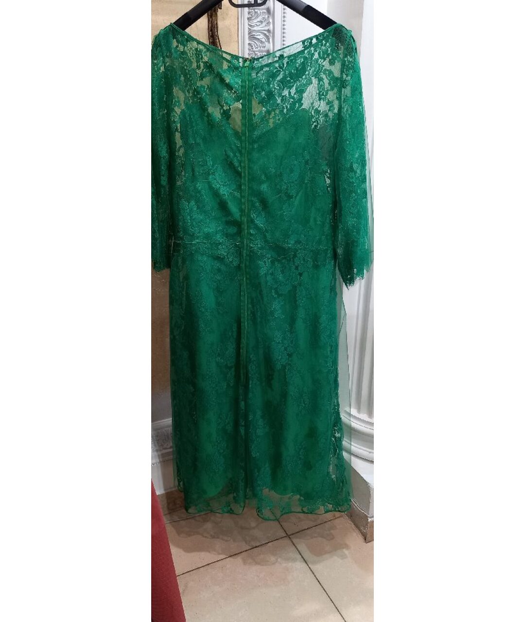 RHEA COSTA Зеленые шелковое вечернее платье, фото 3