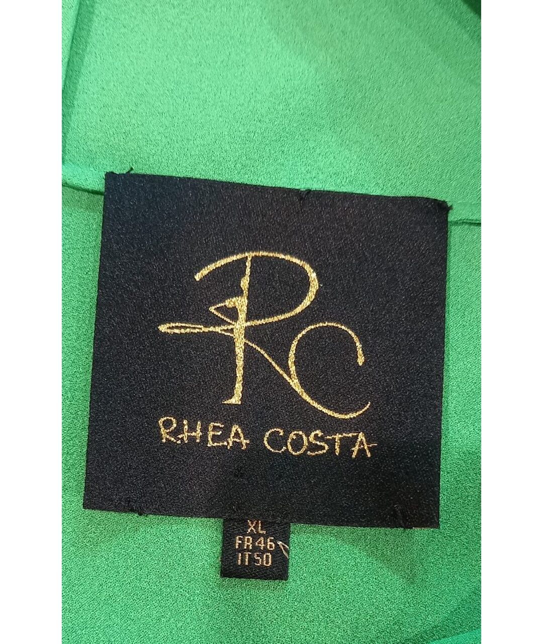 RHEA COSTA Зеленые шелковое вечернее платье, фото 7