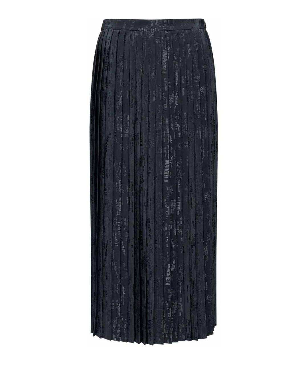 MM6 MAISON MARGIELA Черная вискозная юбка миди, фото 1