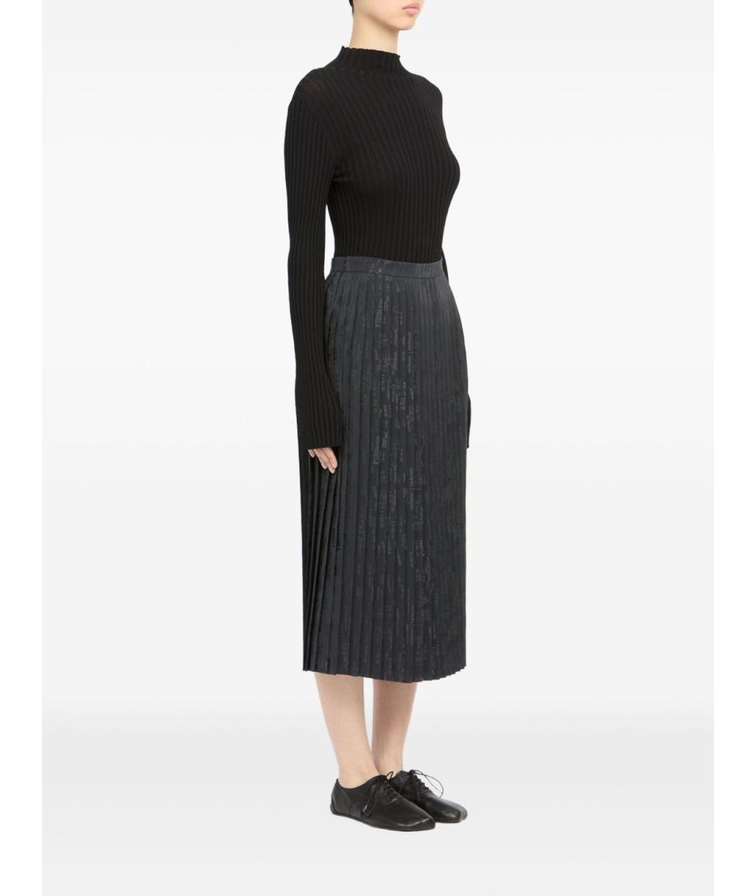 MM6 MAISON MARGIELA Черная вискозная юбка миди, фото 2