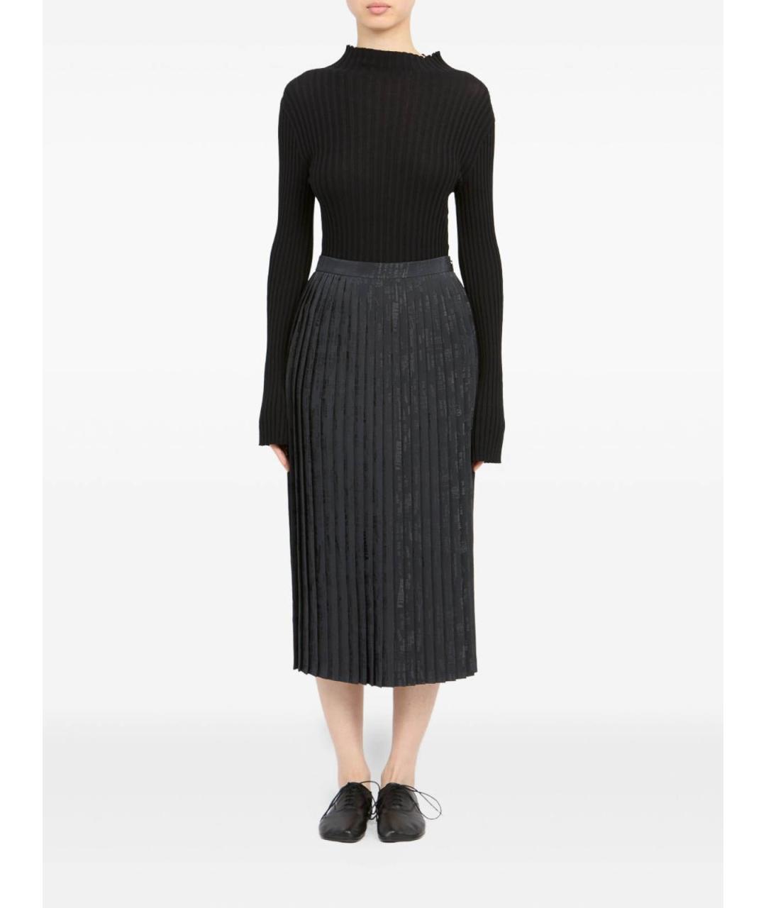 MM6 MAISON MARGIELA Черная вискозная юбка миди, фото 5
