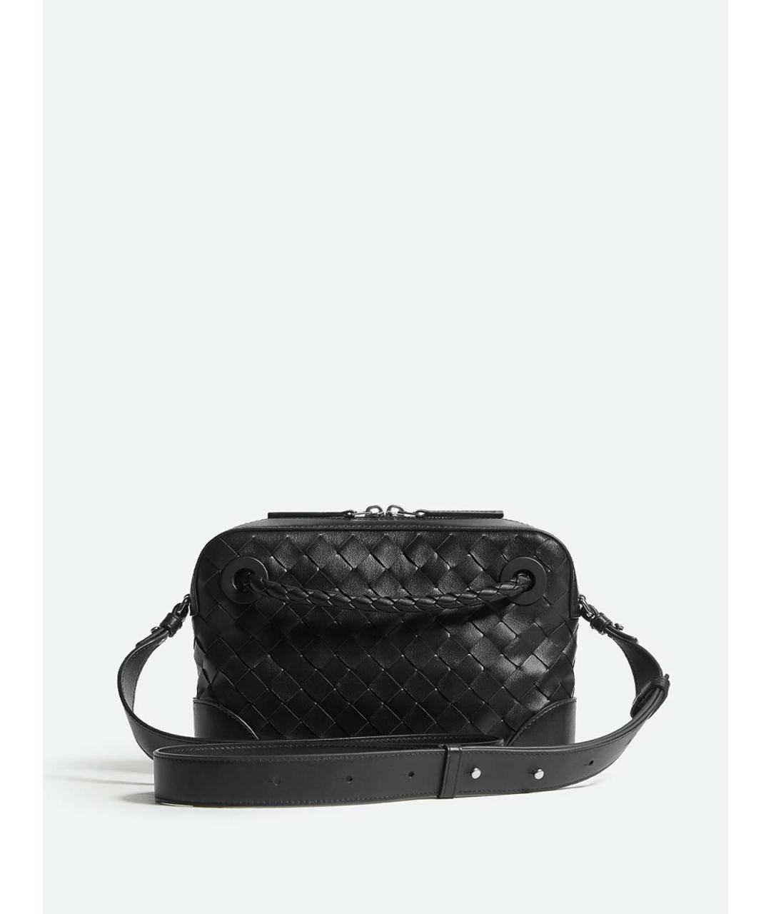 BOTTEGA VENETA Черная кожаная сумка на плечо, фото 2