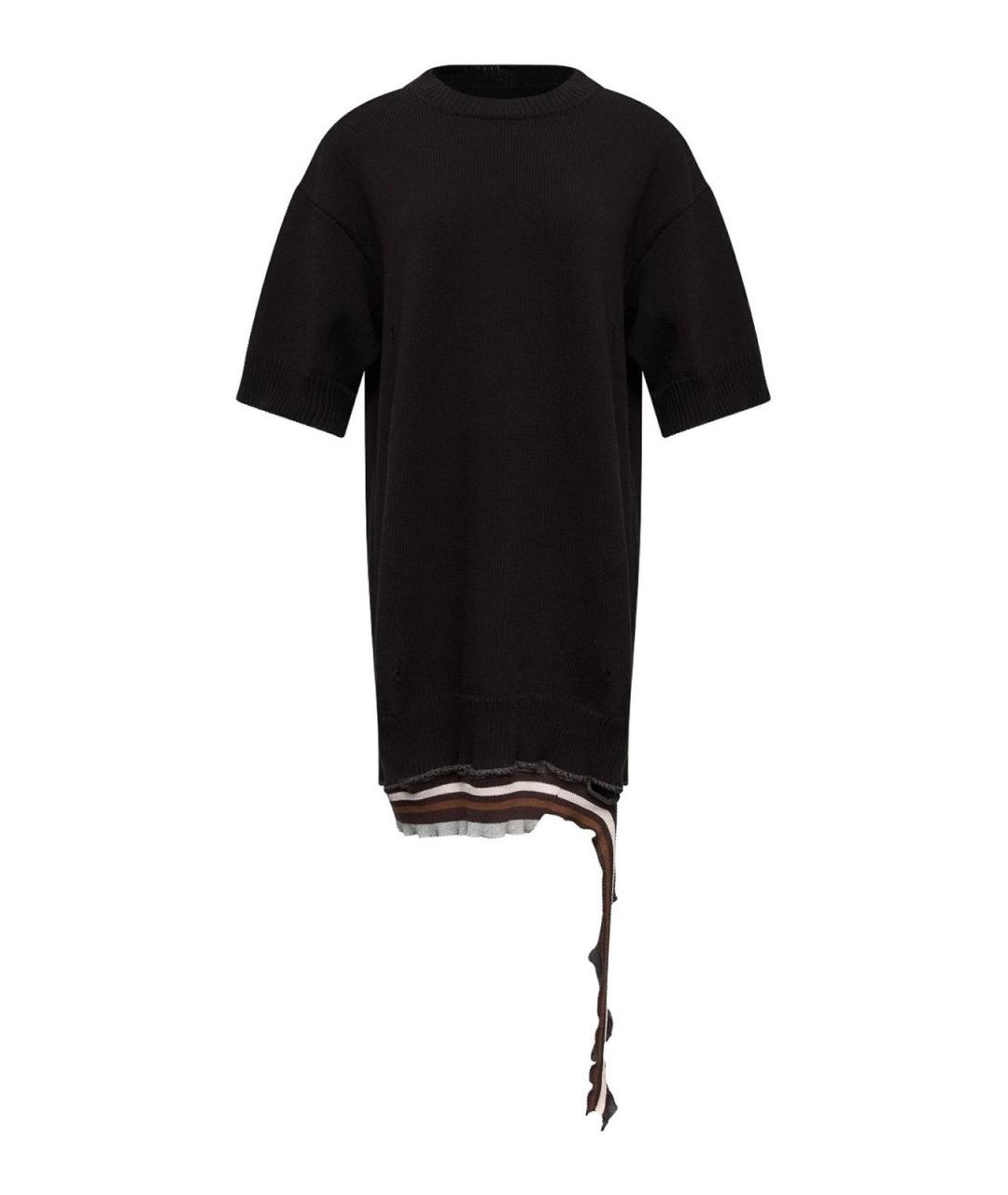 MM6 MAISON MARGIELA Черное хлопковое повседневное платье, фото 1