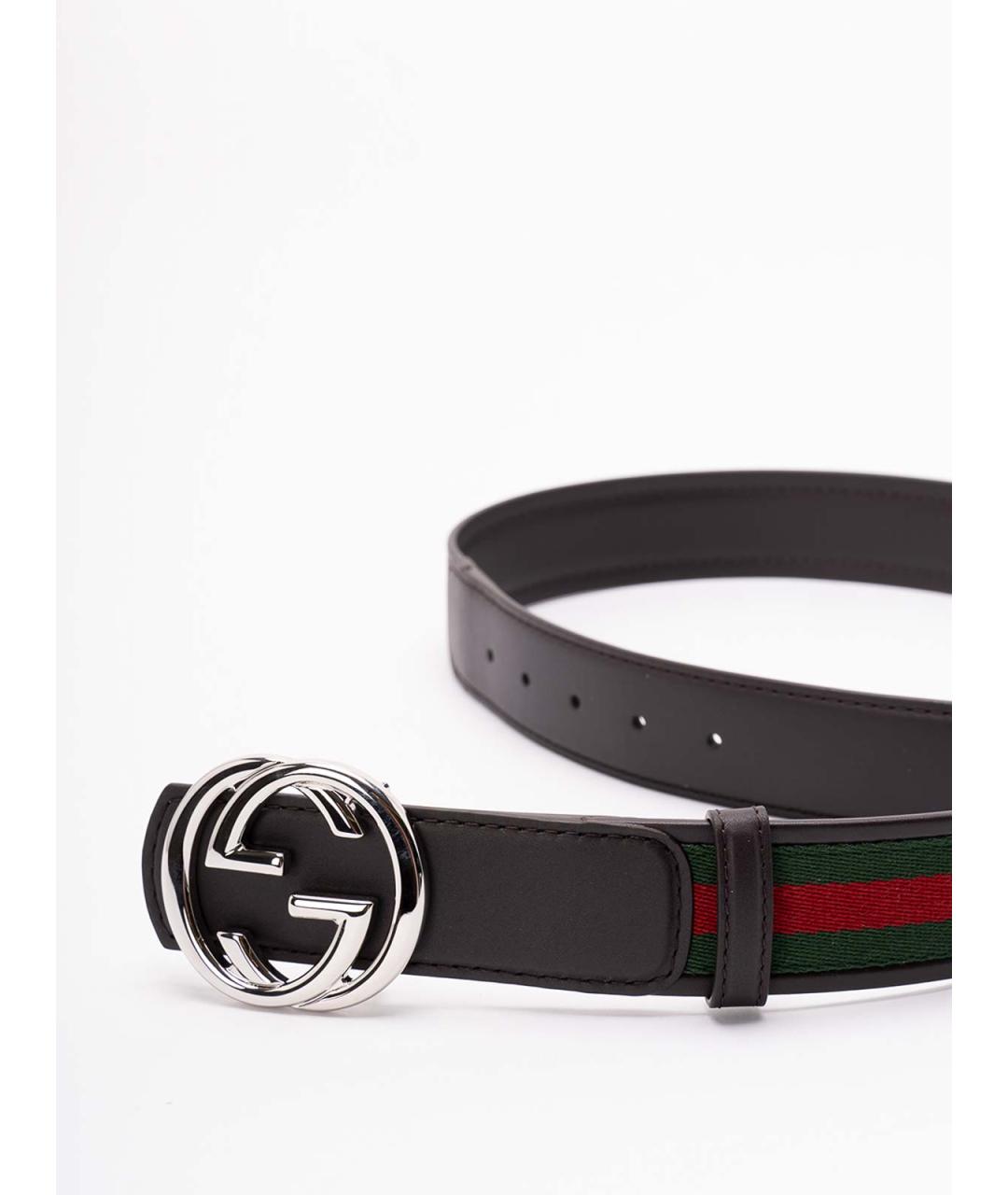 GUCCI Черный кожаный ремень, фото 2