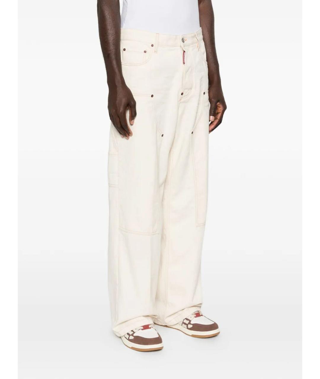 DSQUARED2 Бежевые хлопковые прямые джинсы, фото 5