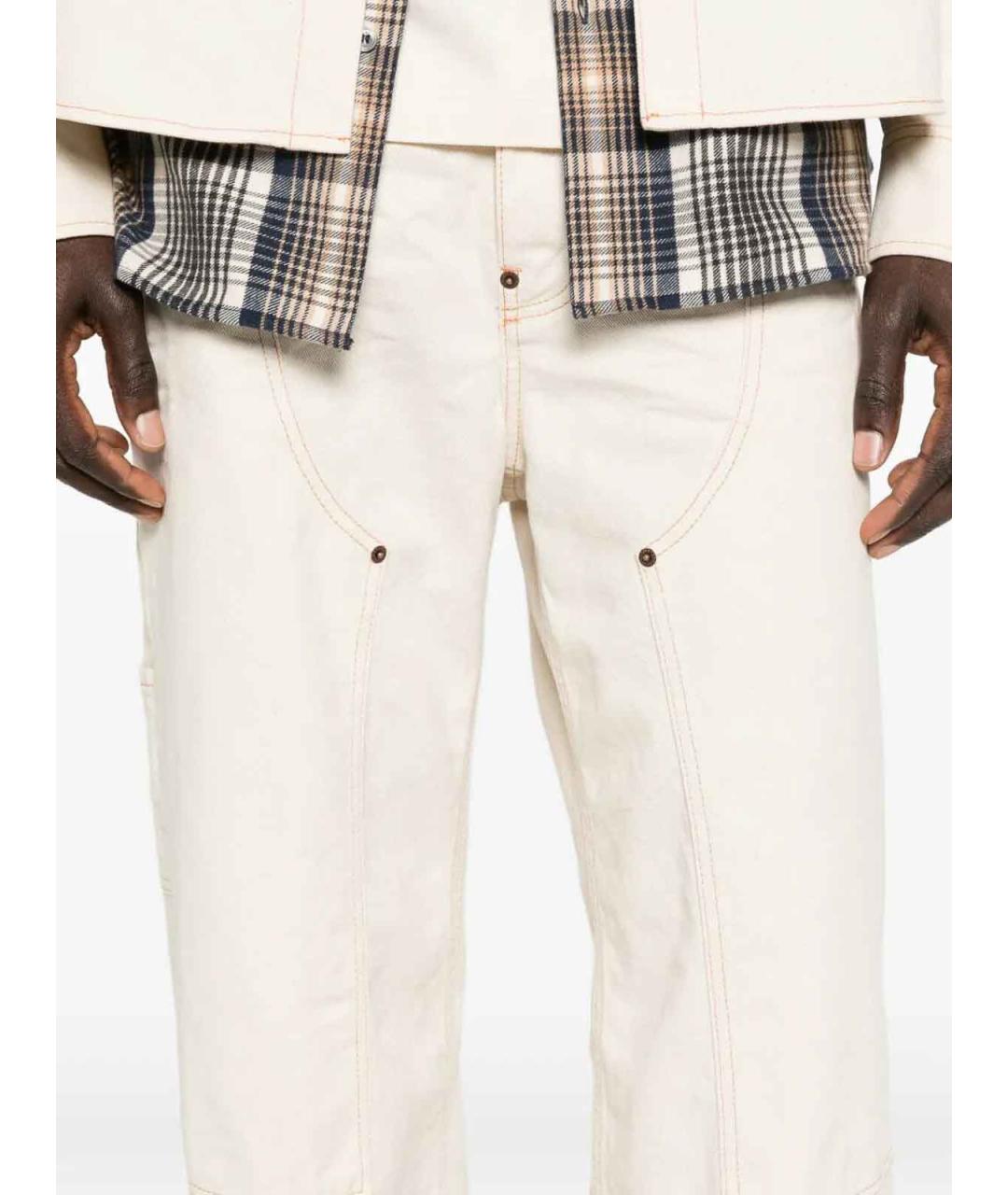 DSQUARED2 Бежевые хлопковые прямые джинсы, фото 3