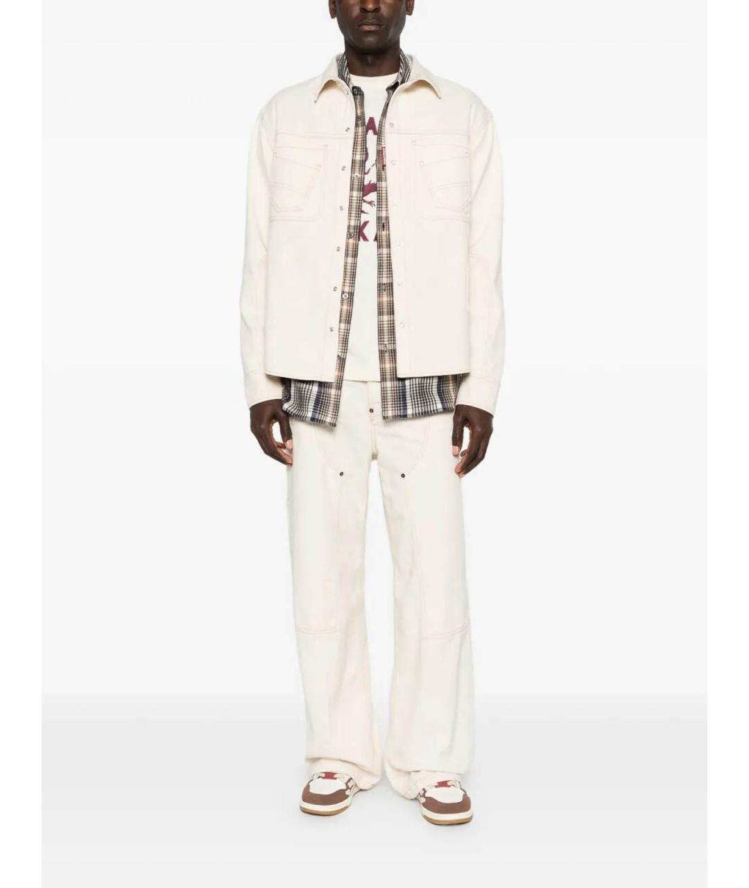 DSQUARED2 Бежевые хлопковые прямые джинсы, фото 2
