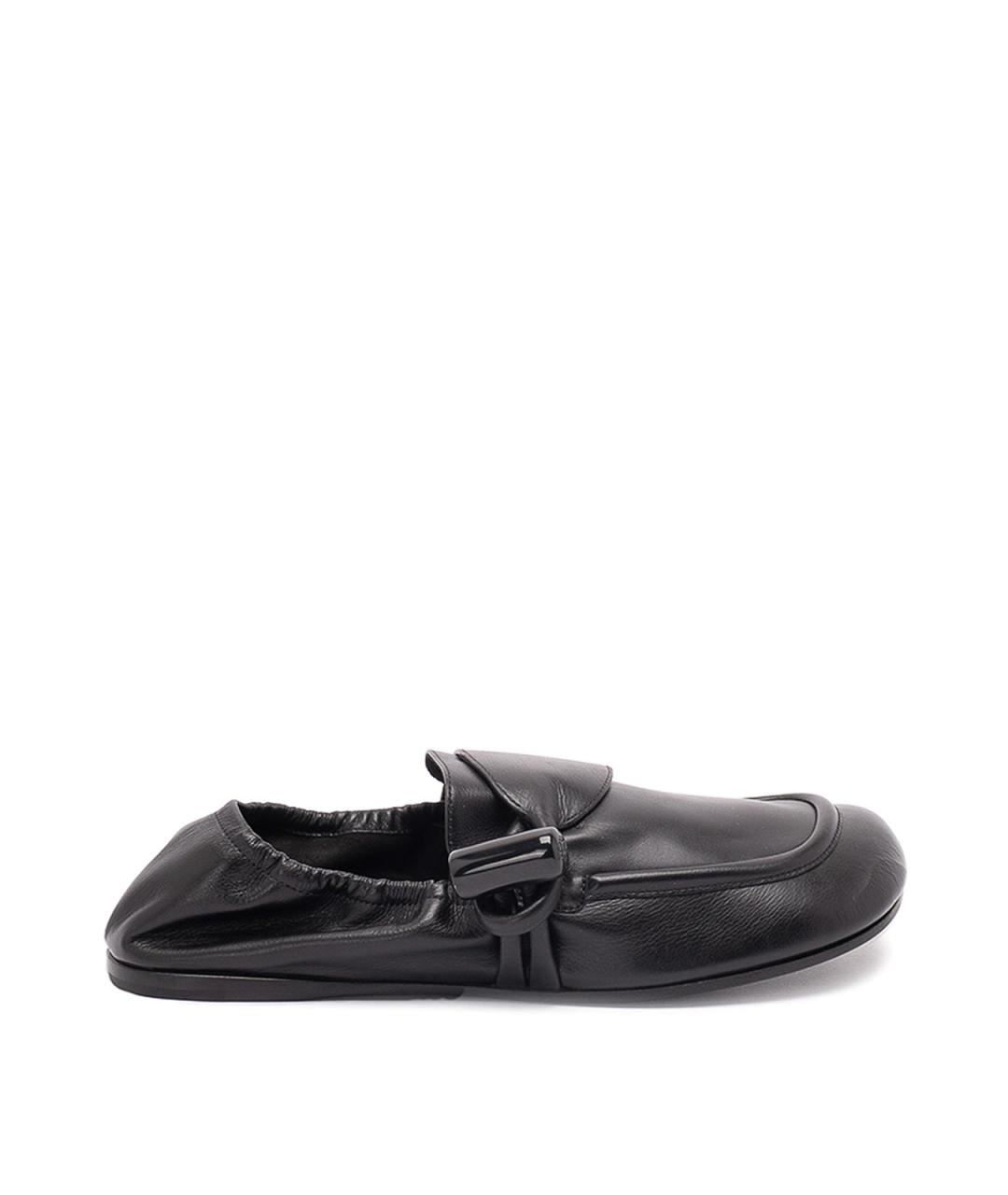 LOEWE Черные кожаные лоферы, фото 1