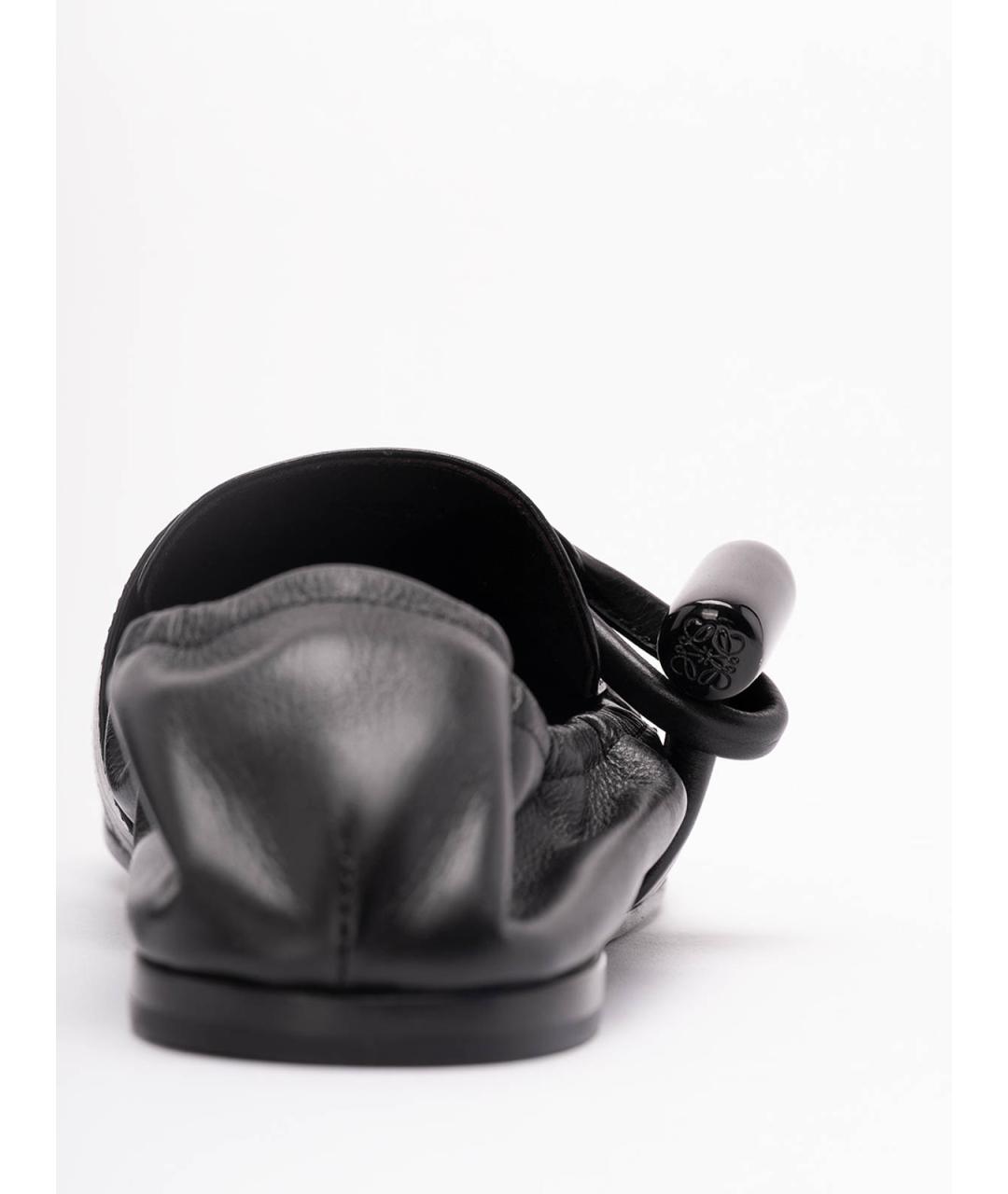 LOEWE Черные кожаные лоферы, фото 5