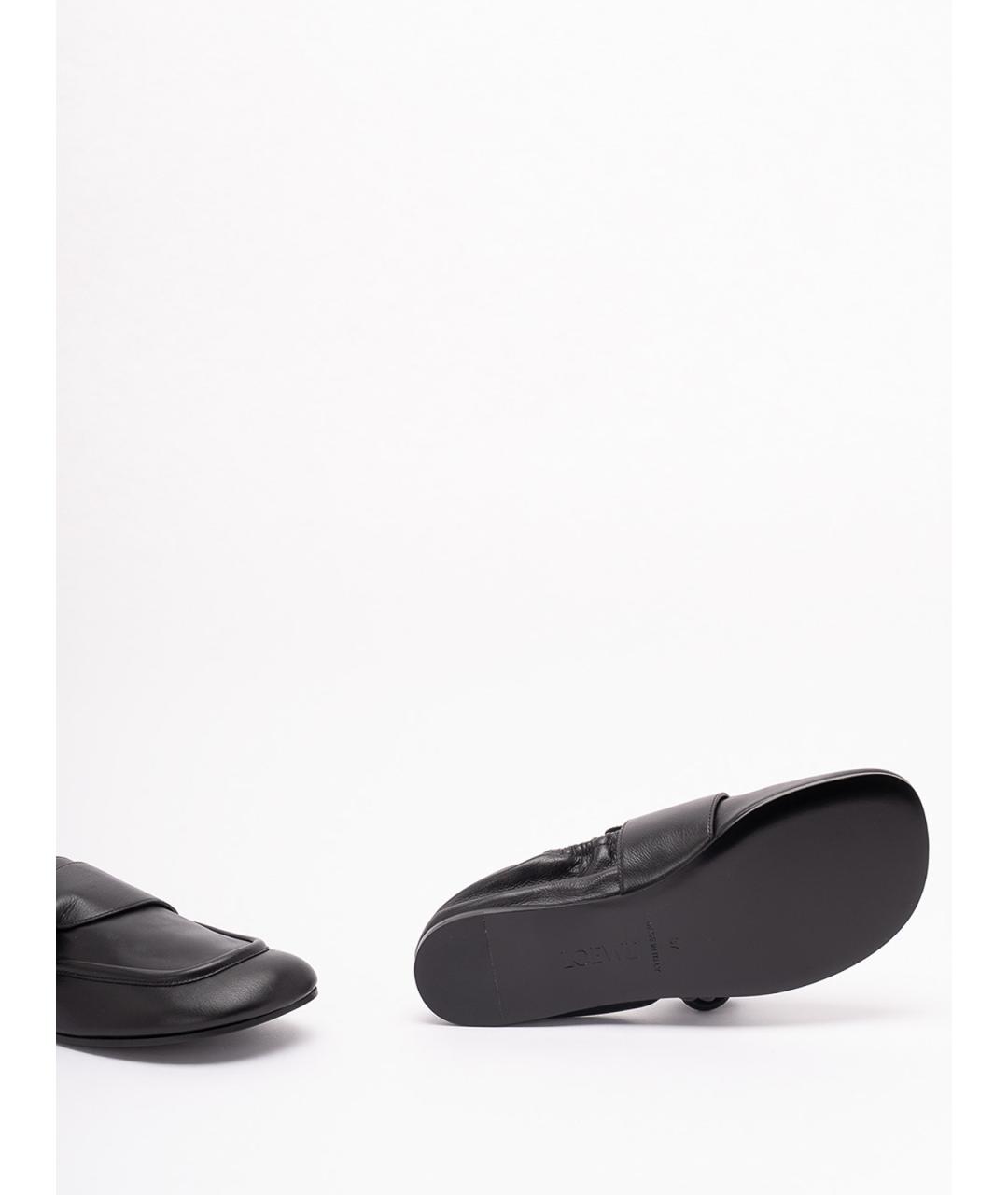 LOEWE Черные кожаные лоферы, фото 4