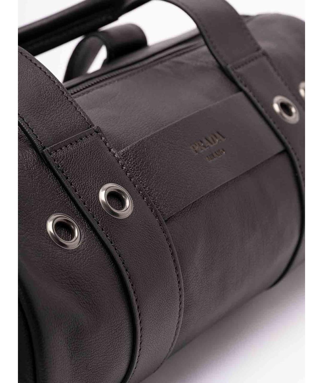 PRADA Черная кожаная сумка тоут, фото 5