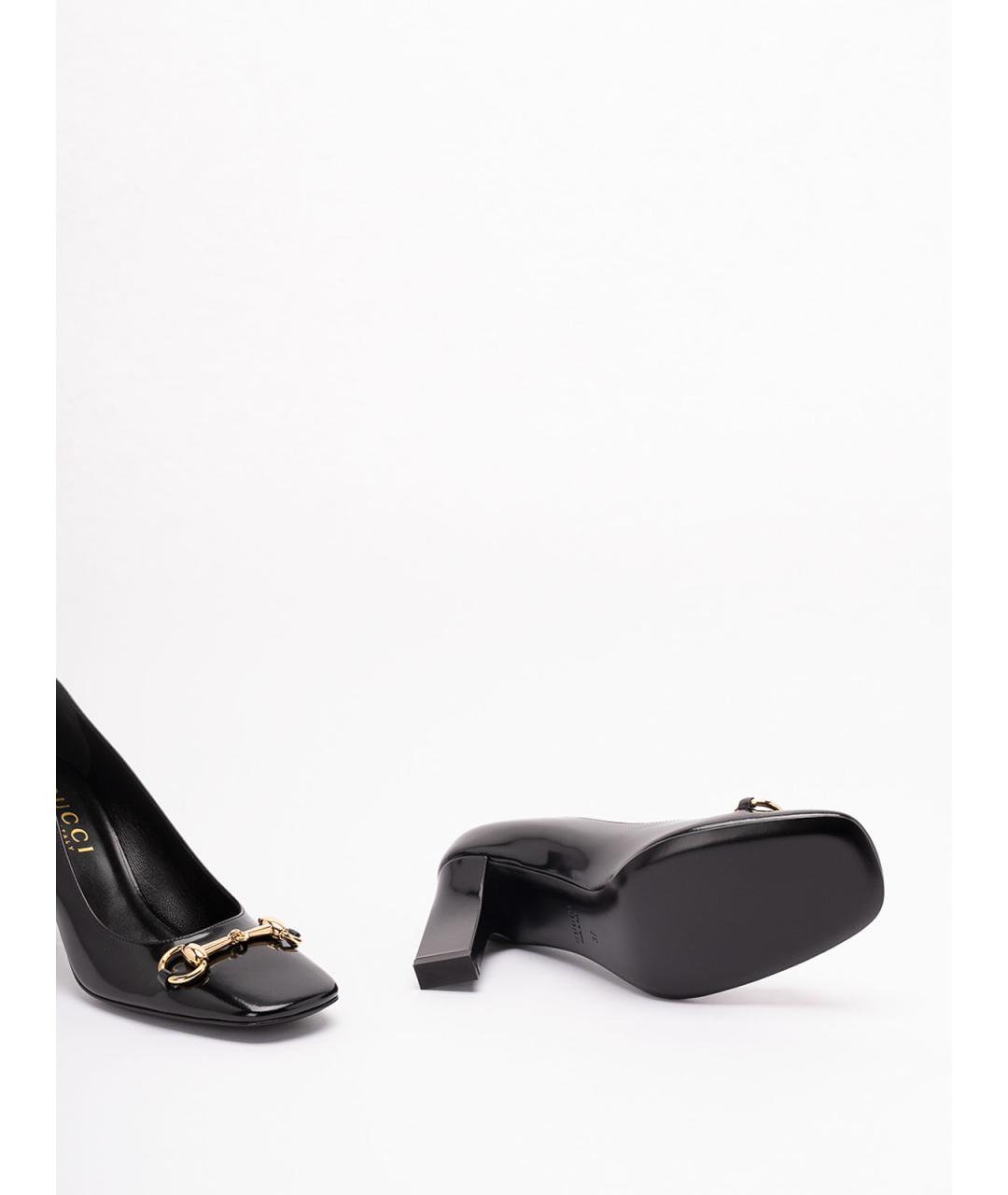 GUCCI Черные кожаные туфли, фото 4