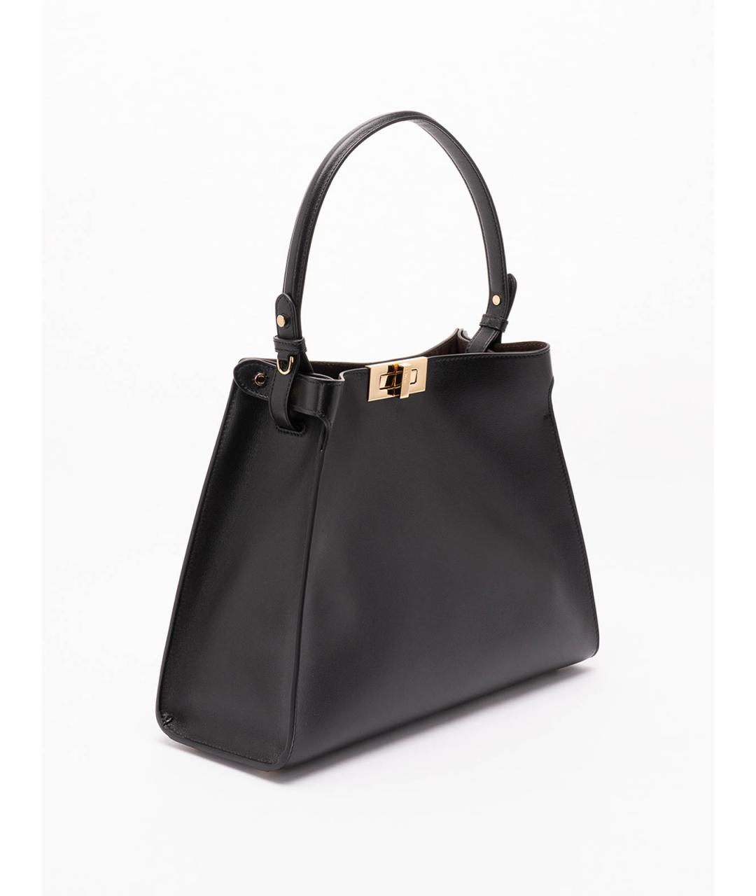 FENDI Черная кожаная сумка тоут, фото 3