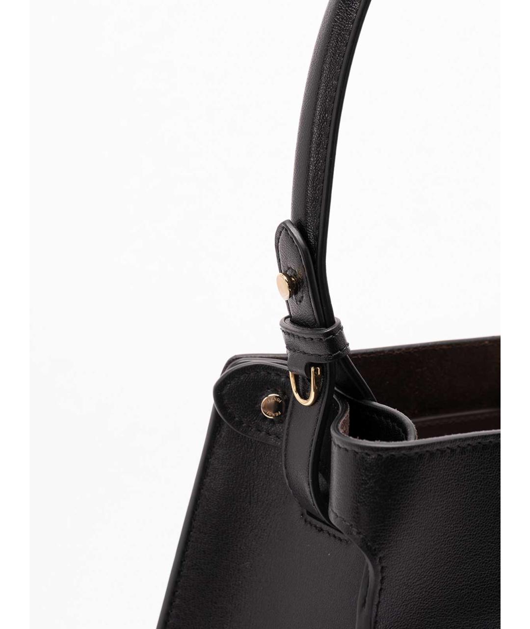 FENDI Черная кожаная сумка тоут, фото 5