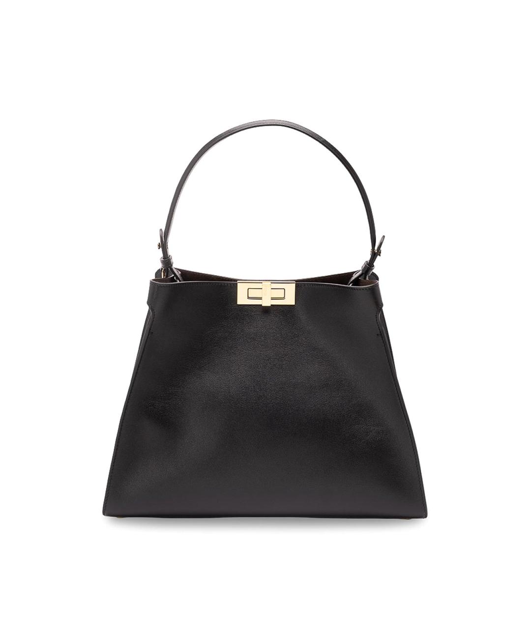 FENDI Черная кожаная сумка тоут, фото 1