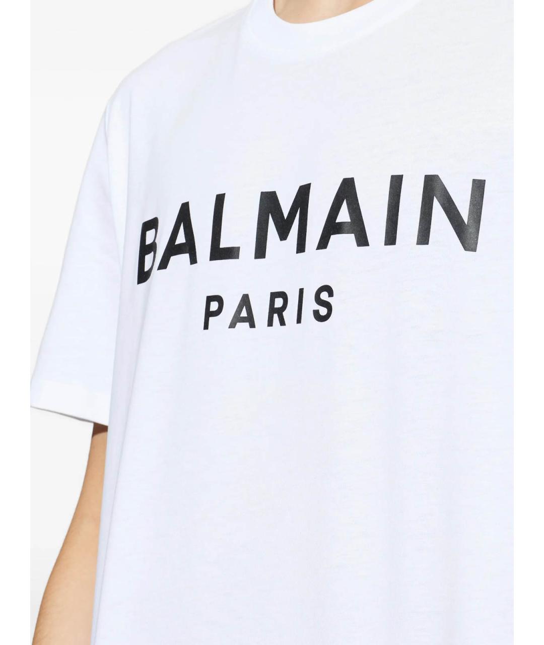 BALMAIN Белая хлопковая футболка, фото 5