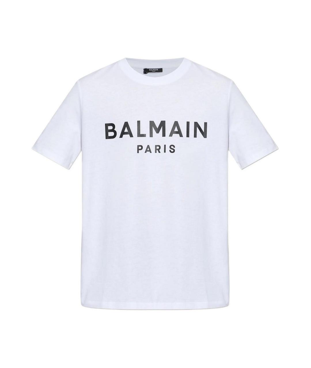 BALMAIN Белая хлопковая футболка, фото 1