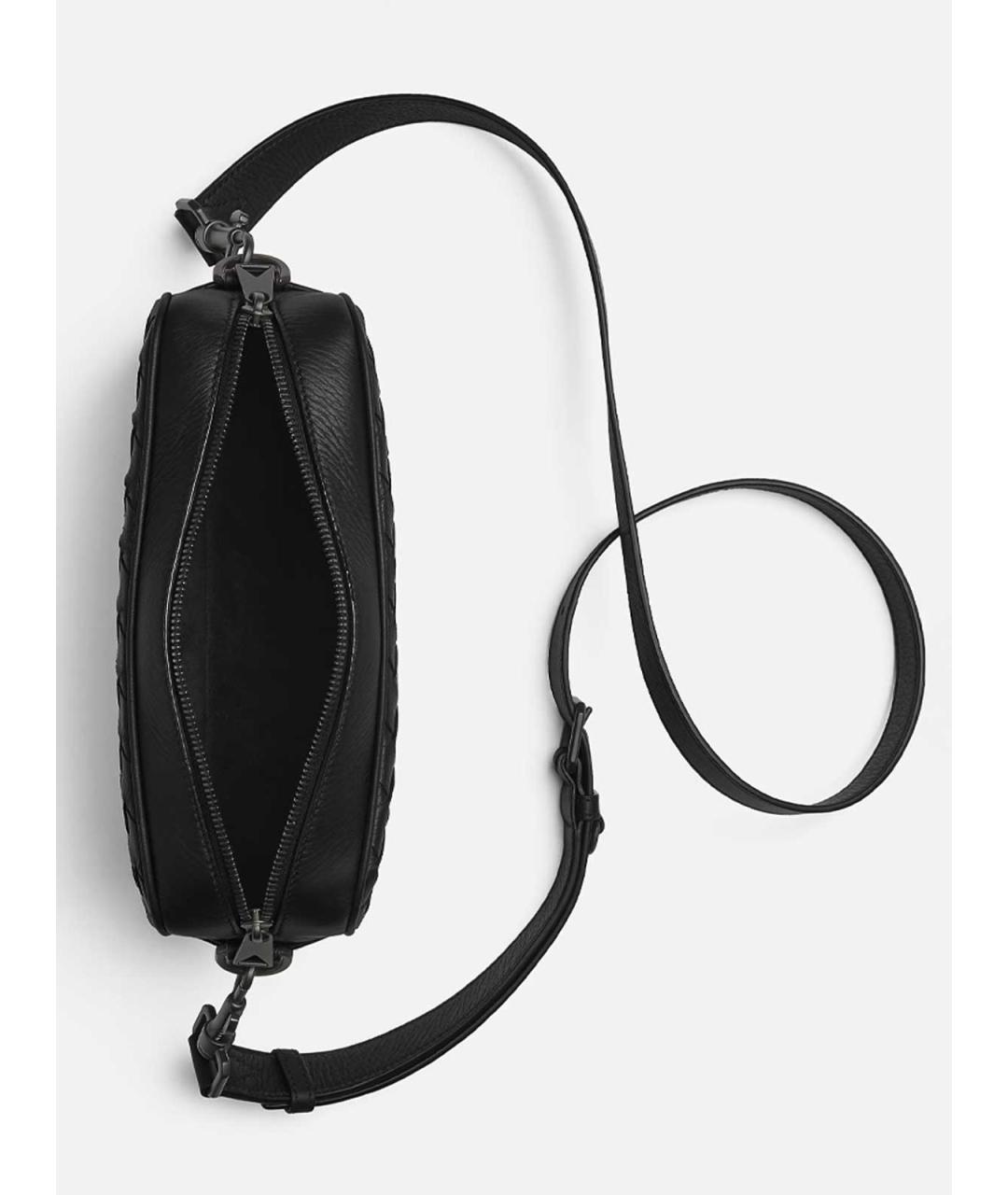 BOTTEGA VENETA Черная кожаная сумка на плечо, фото 3
