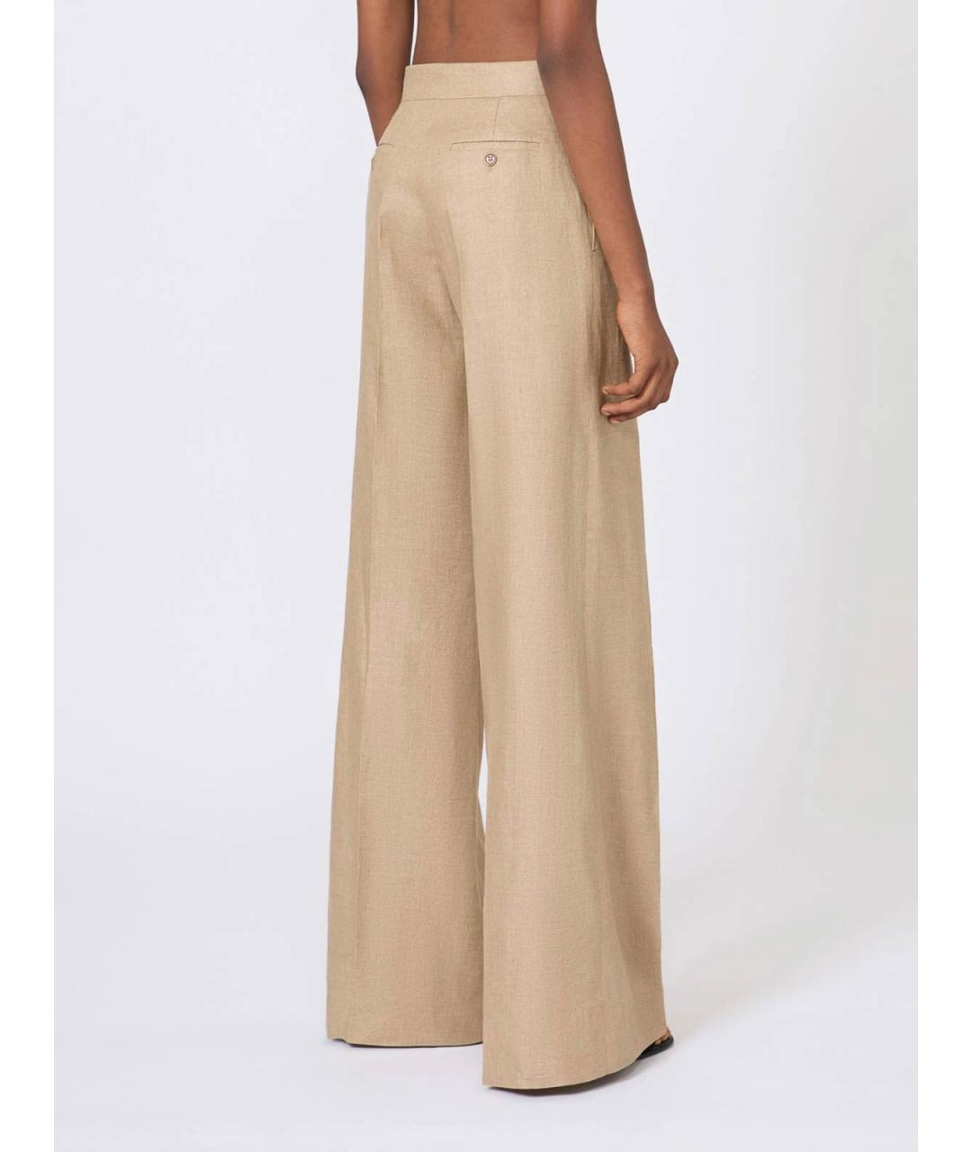 MAX MARA Бежевые брюки широкие, фото 3