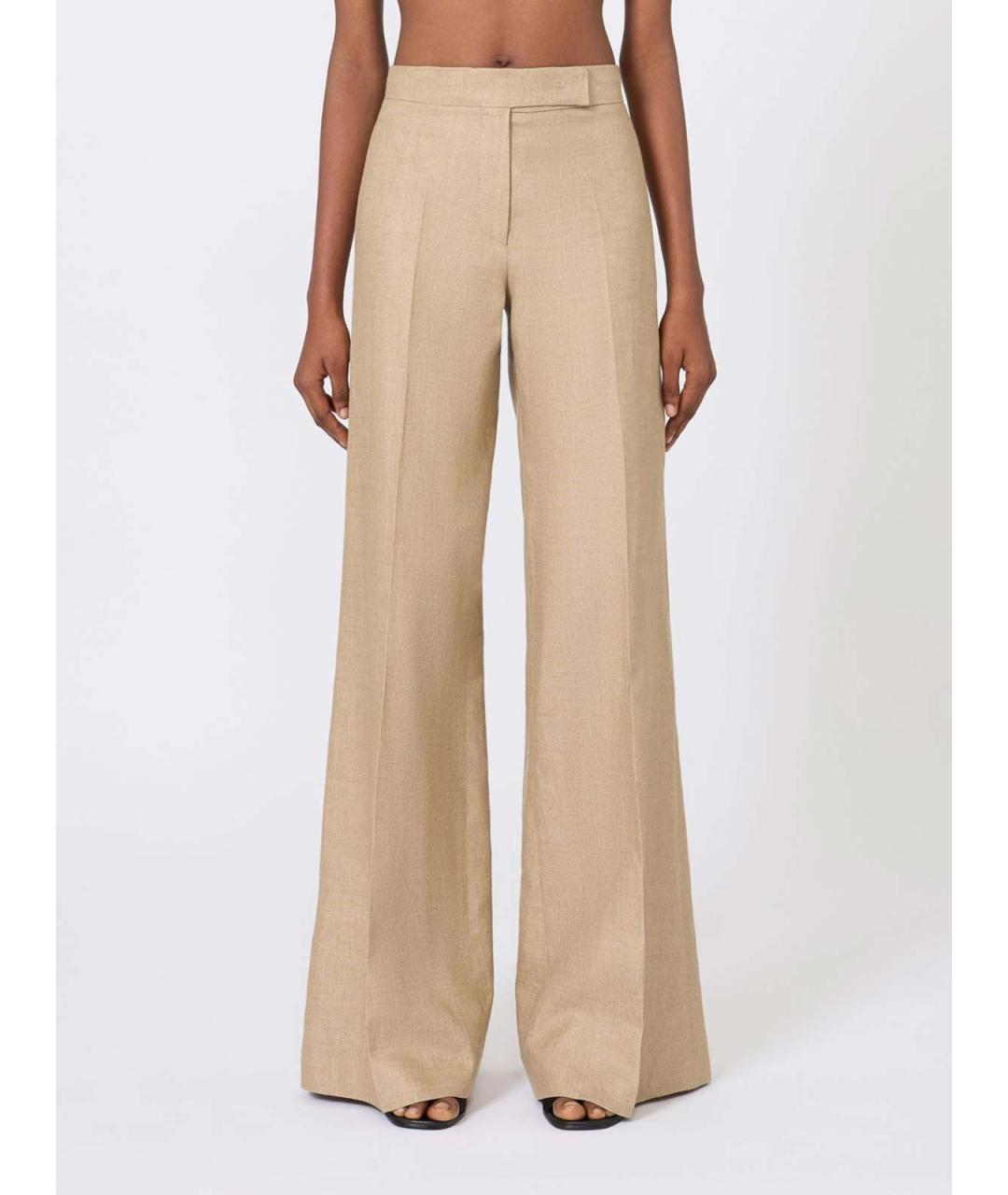 MAX MARA Бежевые брюки широкие, фото 2