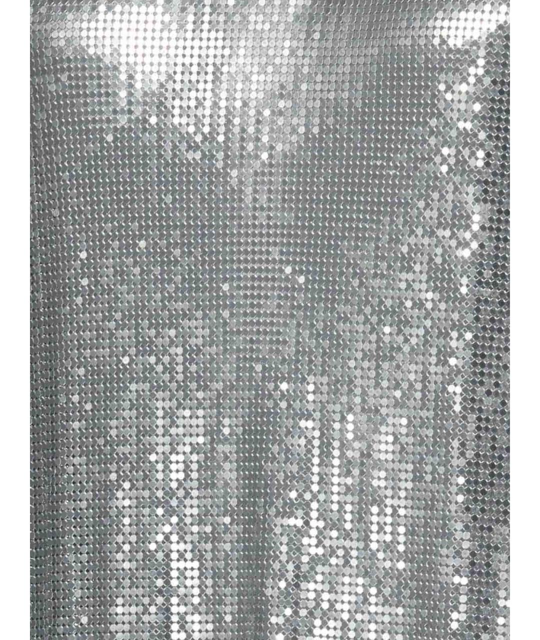 PACO RABANNE Серебряное коктейльное платье, фото 2