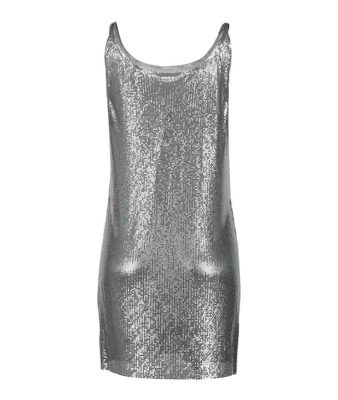 PACO RABANNE Серебряное коктейльное платье, фото 3