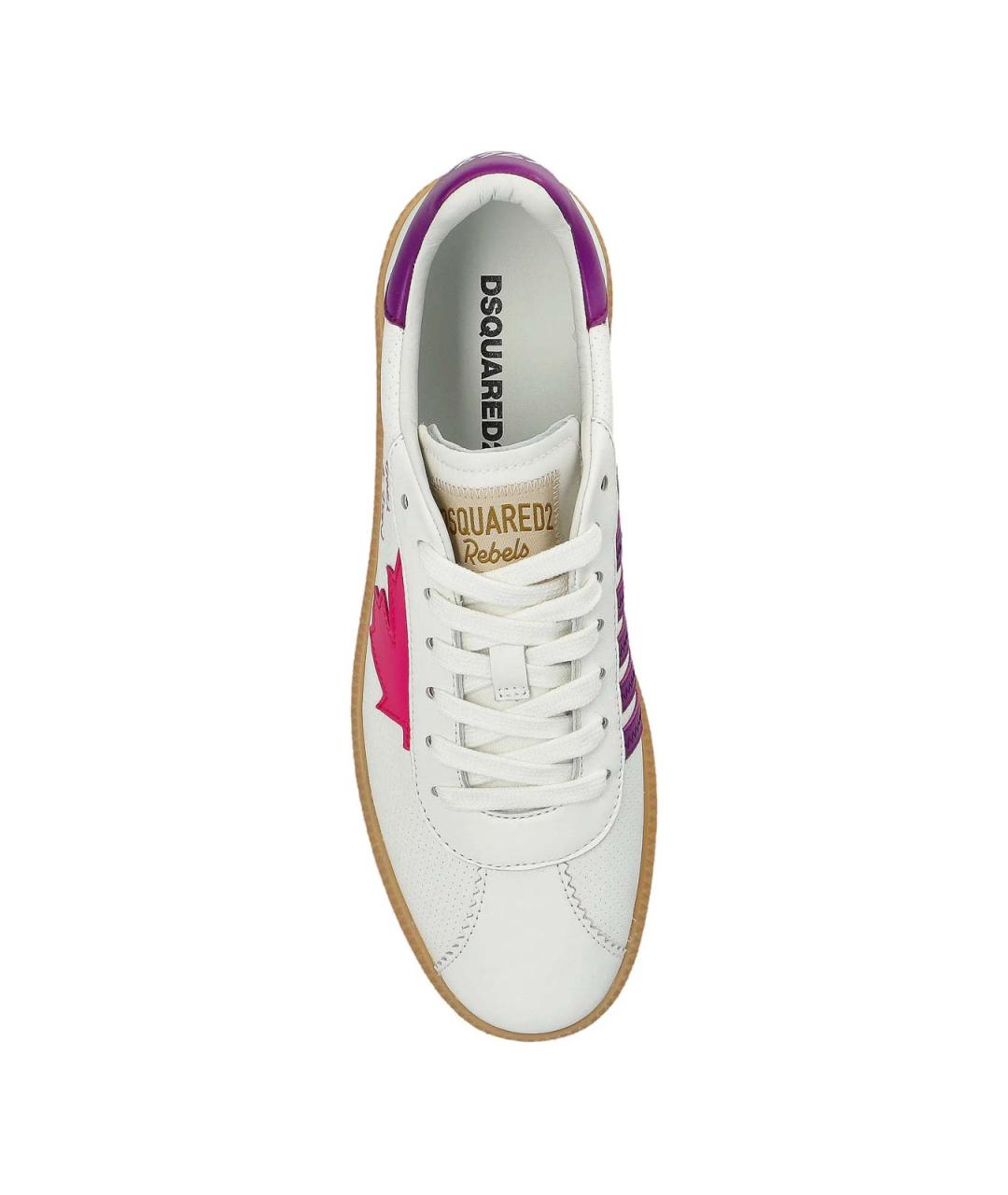 DSQUARED2 Белые кожаные кроссовки, фото 4