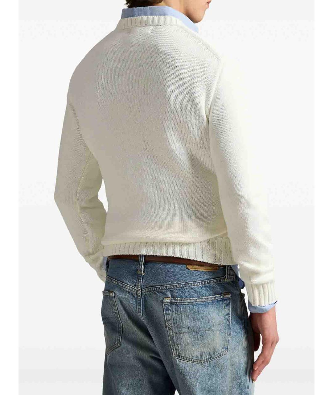 POLO RALPH LAUREN Белый хлопковый джемпер / свитер, фото 4