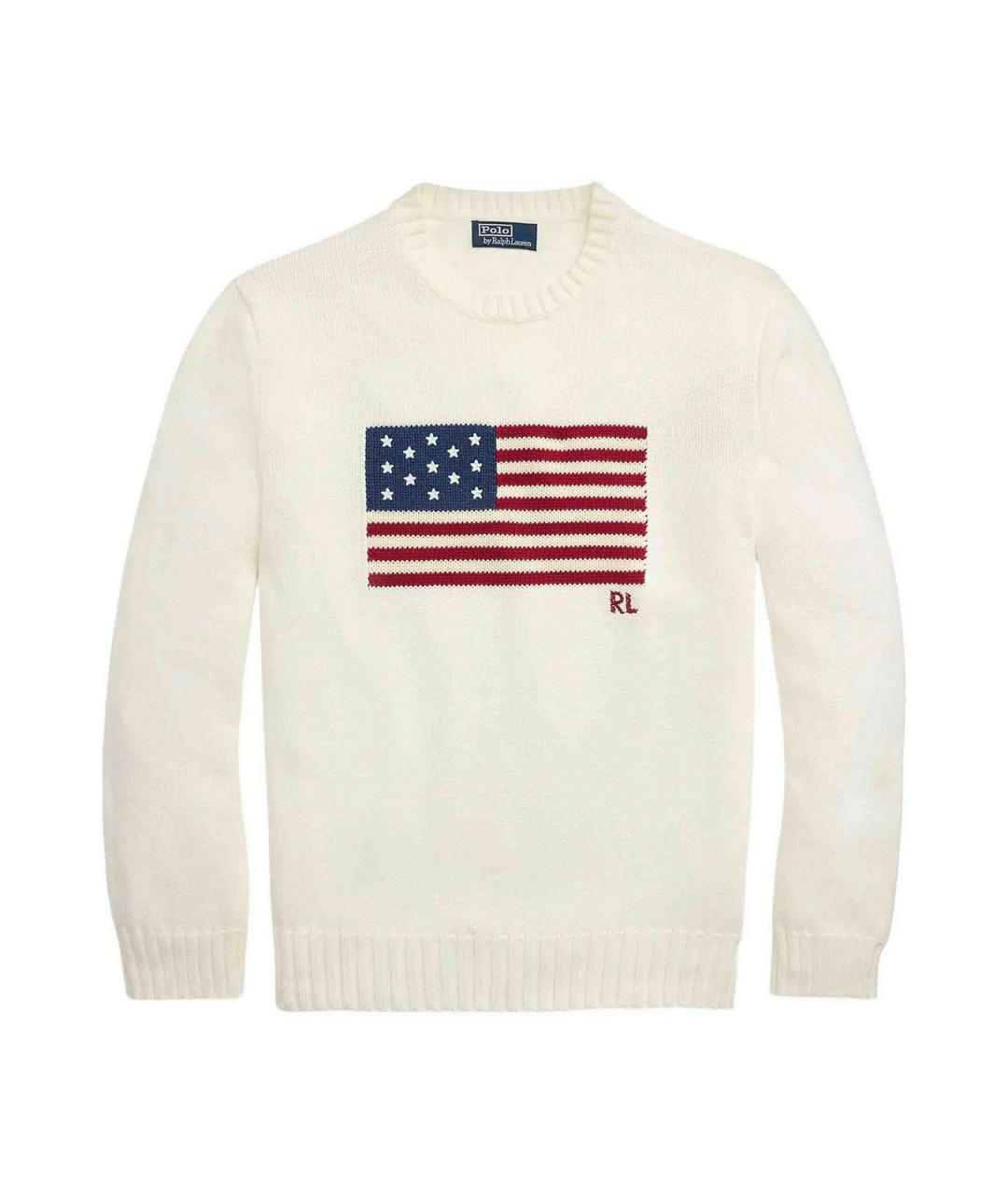 POLO RALPH LAUREN Белый хлопковый джемпер / свитер, фото 1